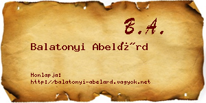 Balatonyi Abelárd névjegykártya